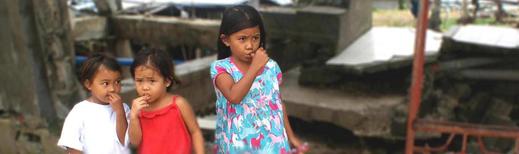 Two young girls outdoors at the haven